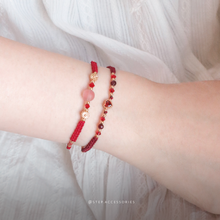 將圖片載入圖庫檢視器 Small Zircon heart Hand strap with Natural stone and Swarovski &lt;7 colors&gt;
