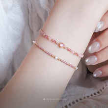 將圖片載入圖庫檢視器 Small Zircon heart Hand strap with Natural stone and Swarovski &lt;7 colors&gt;
