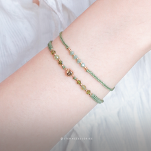 將圖片載入圖庫檢視器 Small Zircon heart Hand strap with Natural stone and Swarovski &lt;7 colors&gt;
