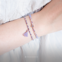 將圖片載入圖庫檢視器 Small Zircon heart Hand strap with Natural stone and Swarovski &lt;7 colors&gt;
