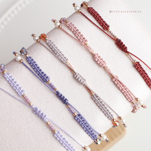 將圖片載入圖庫檢視器 Flower Natural stone Hand strap with glass pearls and Swarovski &lt;red,pink,dusty,purple,lavender&gt;
