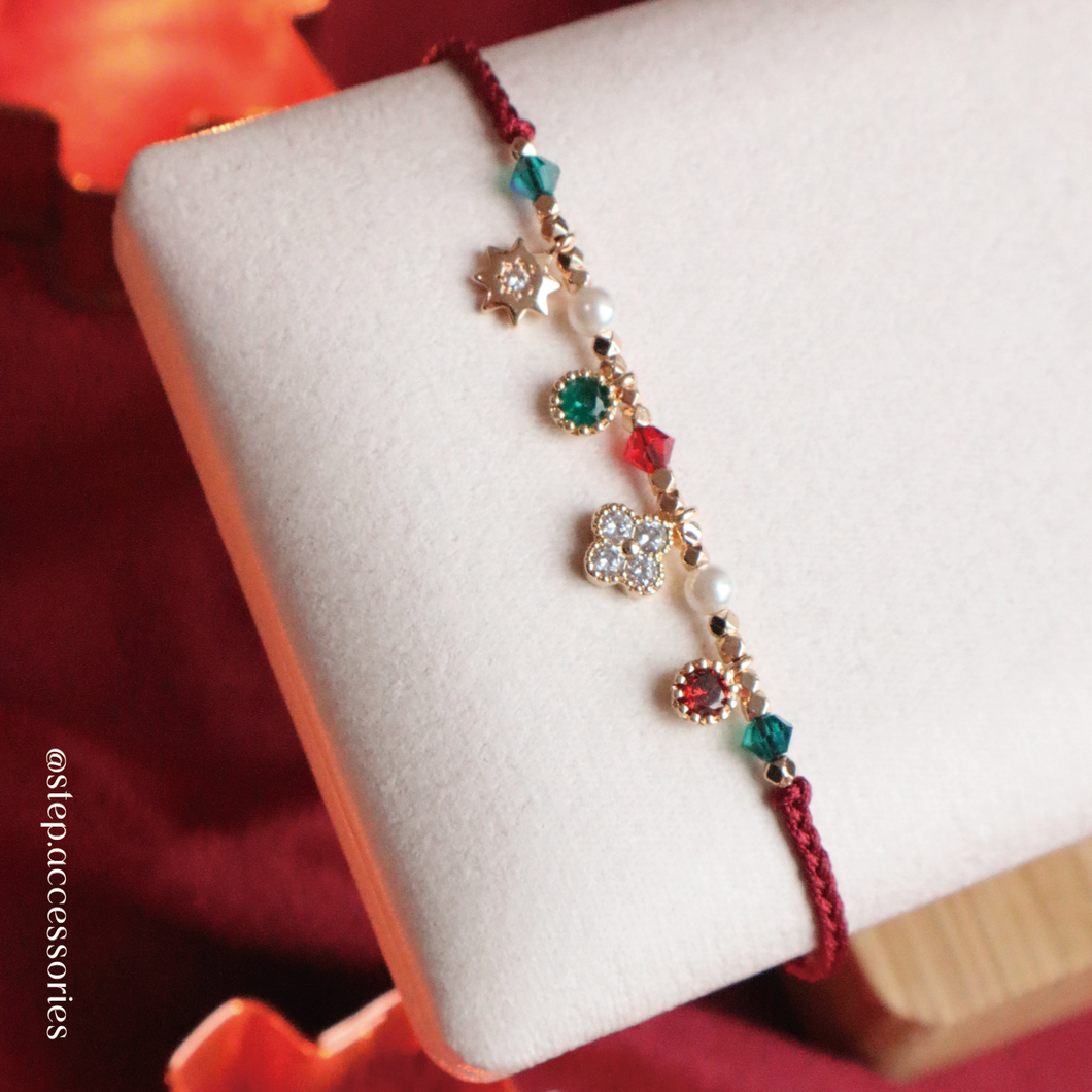Christmas hand strap with Zircon string lights /Candy cane<2 styles>
