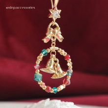 將圖片載入圖庫檢視器 Christmas Ribbon earrings with bells

