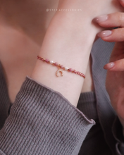 將圖片載入圖庫檢視器 *Lucky幸運馬碲鐵*Zircon Horseshoe Lucky Hand strap with Natural stone and glass pearls <13 colors>
