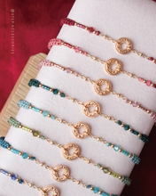 將圖片載入圖庫檢視器 ~*閃閃銅錢招財手繩~*New Year Coin Hand strap with Swarovski and Japanese glass beads<15 colors>
