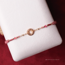 將圖片載入圖庫檢視器 ~*閃閃銅錢招財手繩~*New Year Coin Hand strap with Swarovski and Japanese glass beads<15 colors>
