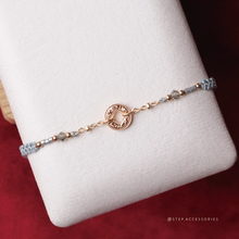 將圖片載入圖庫檢視器 ~*閃閃銅錢招財手繩~*New Year Coin Hand strap with Swarovski and Japanese glass beads<15 colors>
