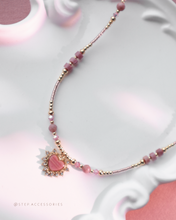 將圖片載入圖庫檢視器 *紅紋石*Natural stone Heart Pendants Choker with Swarovski and Japanese glass beads
