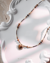將圖片載入圖庫檢視器 *虎眼石*Natural stone Heart Pendants Choker with Swarovski and Japanese glass beads
