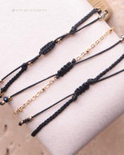將圖片載入圖庫檢視器 *Black Moon金運石* Black Handstrap set with Swarovski and Japanese glass beads
