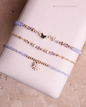 將圖片載入圖庫檢視器 *Butterfly&amp;Flower紫水晶* Lavender Handstrap set with Swarovski and Jaoanese glass beads
