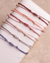 將圖片載入圖庫檢視器 Faceted Olive Shape Natural stone Hand strap with Swarovski and Japanese glass beads<red/peach/tulip/pink/purple>
