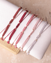 將圖片載入圖庫檢視器 6mm Natural stone Hand strap with Japanese glass beads <red/tulip/pink/dusty>
