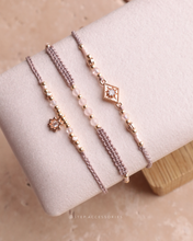 將圖片載入圖庫檢視器 ✴︎♦︎粉紅晶♦︎✴︎Rhombus Star Dusty Pink Handstrap set with Natural stone and Swarovski
