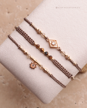 將圖片載入圖庫檢視器 ✴︎♦︎虎眼石♦︎✴︎Rhombus Star Tea Handstrap set with Natural stone and Swarovski
