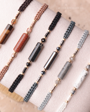 將圖片載入圖庫檢視器 Long Natural stone Hand strap with Japanese glass beads <brown, khaki, black, gray, white>
