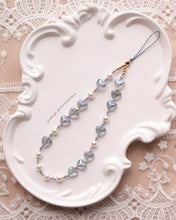 將圖片載入圖庫檢視器 ₊˚⊹♡ Heart glass beads Phone strap with Glass pearls <2 colors> ₊˚⊹♡

