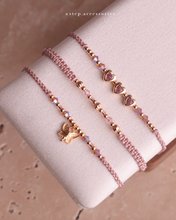 將圖片載入圖庫檢視器 *Pink Heart &amp; Butterfly* Pink Handstrap set with Swarovski and Japanese glass beads
