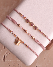 將圖片載入圖庫檢視器 *Pink Heart &amp; Butterfly* Pink Handstrap set with Swarovski and Japanese glass beads
