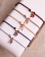 將圖片載入圖庫檢視器 Natural stone thick twisted rope Hand strap with Swarovski and glass beads <red,dusty,pink,purple>
