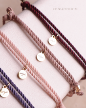 將圖片載入圖庫檢視器 Natural stone thick twisted rope Hand strap with Swarovski and glass beads <red,dusty,pink,purple>
