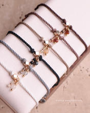 將圖片載入圖庫檢視器 Natural stone thick twisted rope Hand strap with Swarovski and glass beads <brown,khaki,yellow.black.gray,white>

