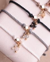 將圖片載入圖庫檢視器 Natural stone thick twisted rope Hand strap with Swarovski and glass beads <brown,khaki,yellow.black.gray,white>
