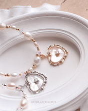 將圖片載入圖庫檢視器 Lace Shell Heart 2 ways Choker with Freshwater pearls and Glass beads<2 colors>
