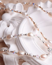 將圖片載入圖庫檢視器 Lace Shell Heart 2 ways Choker with Freshwater pearls and Glass beads<2 colors>
