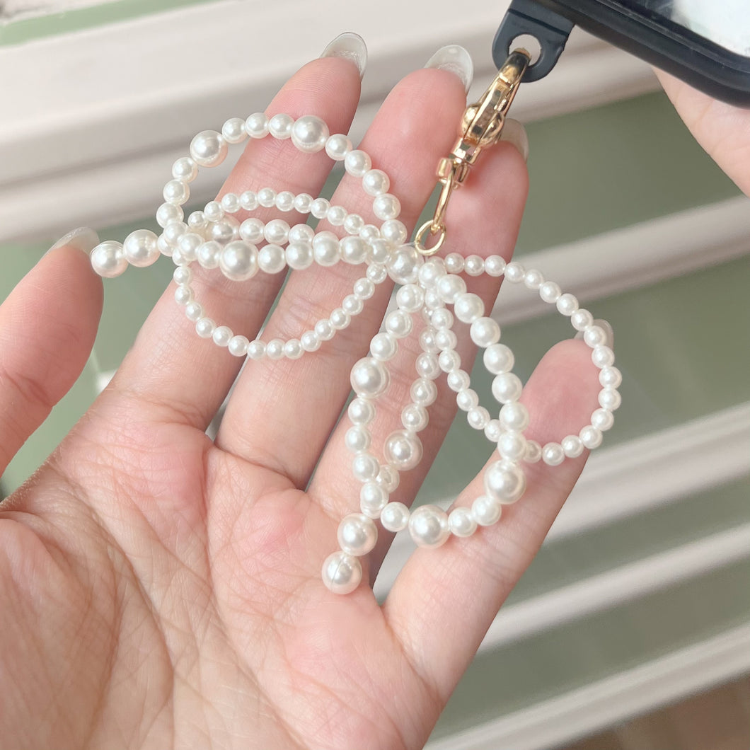 Glass pearls Ribbon Keychain/Phonestrap accessories