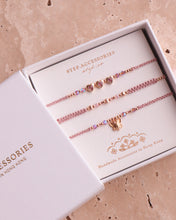 將圖片載入圖庫檢視器 *Pink Heart &amp; Butterfly* Pink Handstrap set with Swarovski and Japanese glass beads
