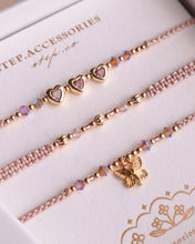 將圖片載入圖庫檢視器 *Pink Heart &amp; Butterfly* Pink Handstrap set with Swarovski and Japanese glass beads
