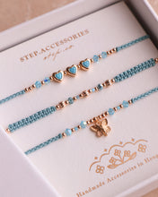 將圖片載入圖庫檢視器 *Blue Heart &amp; Butterfly* Pink Handstrap set with Swarovski and Japanese glass beads
