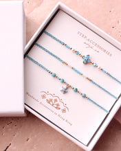 將圖片載入圖庫檢視器 *Blue Flower藍松石* Blue Handstrap set with Swarovski and Japanese glass beads
