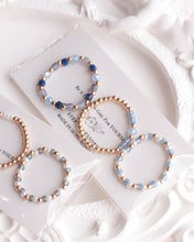 將圖片載入圖庫檢視器 Mini Square Natural stone Ring set with Japanese glass beads and glass beads <navy,gray>
