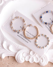 將圖片載入圖庫檢視器 Mini Square Natural stone Ring set with Japanese glass beads and glass beads <navy,gray>
