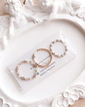 將圖片載入圖庫檢視器 Mini Square Natural stone Ring set with Japanese glass beads and glass beads <navy,gray>
