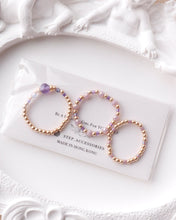 將圖片載入圖庫檢視器 Natural stone Ring set with Japanese glass beads and Czech glass beads <orange, pink, purple>
