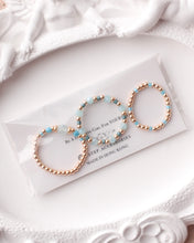 將圖片載入圖庫檢視器 Natural stone Ring set with Japanese glass beads and Czech glass beads <blue, lake, mint>
