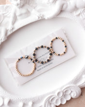將圖片載入圖庫檢視器 Natural stone Ring set with Japanese glass beads and Czech glass beads <brwon, black, gray>
