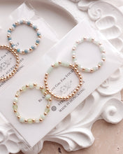 將圖片載入圖庫檢視器 Mini Square Natural stone Ring set with Japanese glass beads and glass beads <blue, lake, green>
