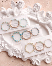 將圖片載入圖庫檢視器 Mini Square Natural stone Ring set with Japanese glass beads and glass beads <blue, lake, green>
