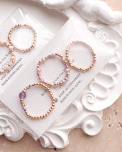 將圖片載入圖庫檢視器 Natural stone Ring set with Japanese glass beads and Czech glass beads <orange, pink, purple>
