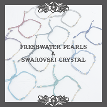 將圖片載入圖庫檢視器 Freshwater pearls &amp; Swarovski hand strap &lt; 10 colors &gt;
