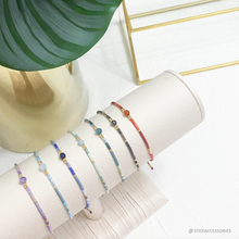 將圖片載入圖庫檢視器 Natural Stone &amp; Japanese Glass Beads Hand strap &lt; 7 colors &gt;
