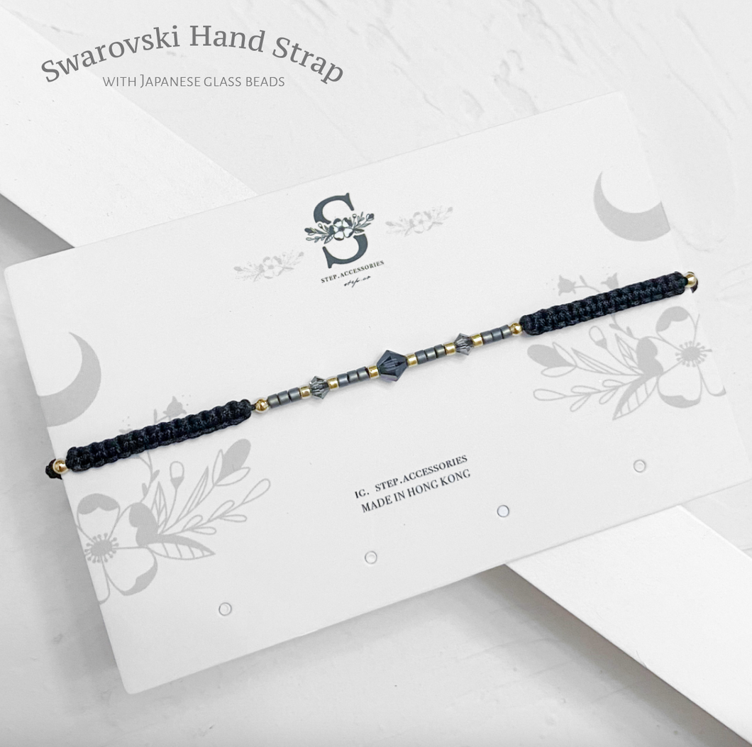 Swarovski & Japanese glass beads hand strap <4 colors >
