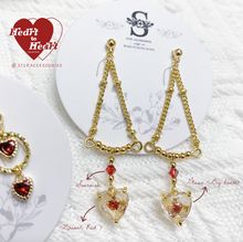 將圖片載入圖庫檢視器 Red Heart Zircon Earrings /with Swarovski &amp; Glass &lt; 2 styles &gt;
