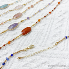 將圖片載入圖庫檢視器 Oval Natural stone choker &lt; 6 colors &gt;
