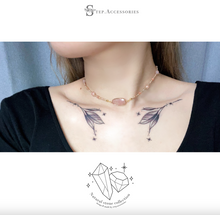 將圖片載入圖庫檢視器 Oval Natural stone choker &lt; 6 colors &gt;
