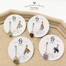 將圖片載入圖庫檢視器 S185 Natural stone Earrings  &lt; 4 colors &gt;
